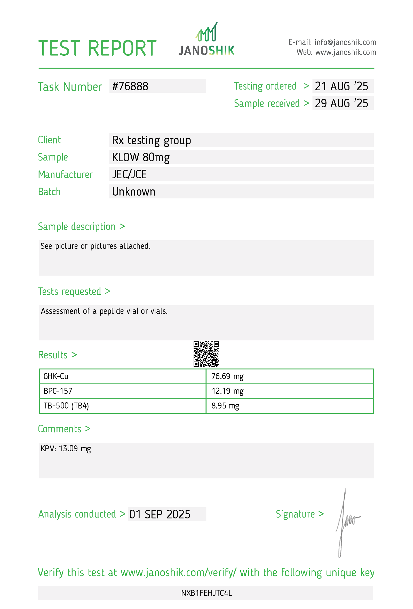Certificate scan