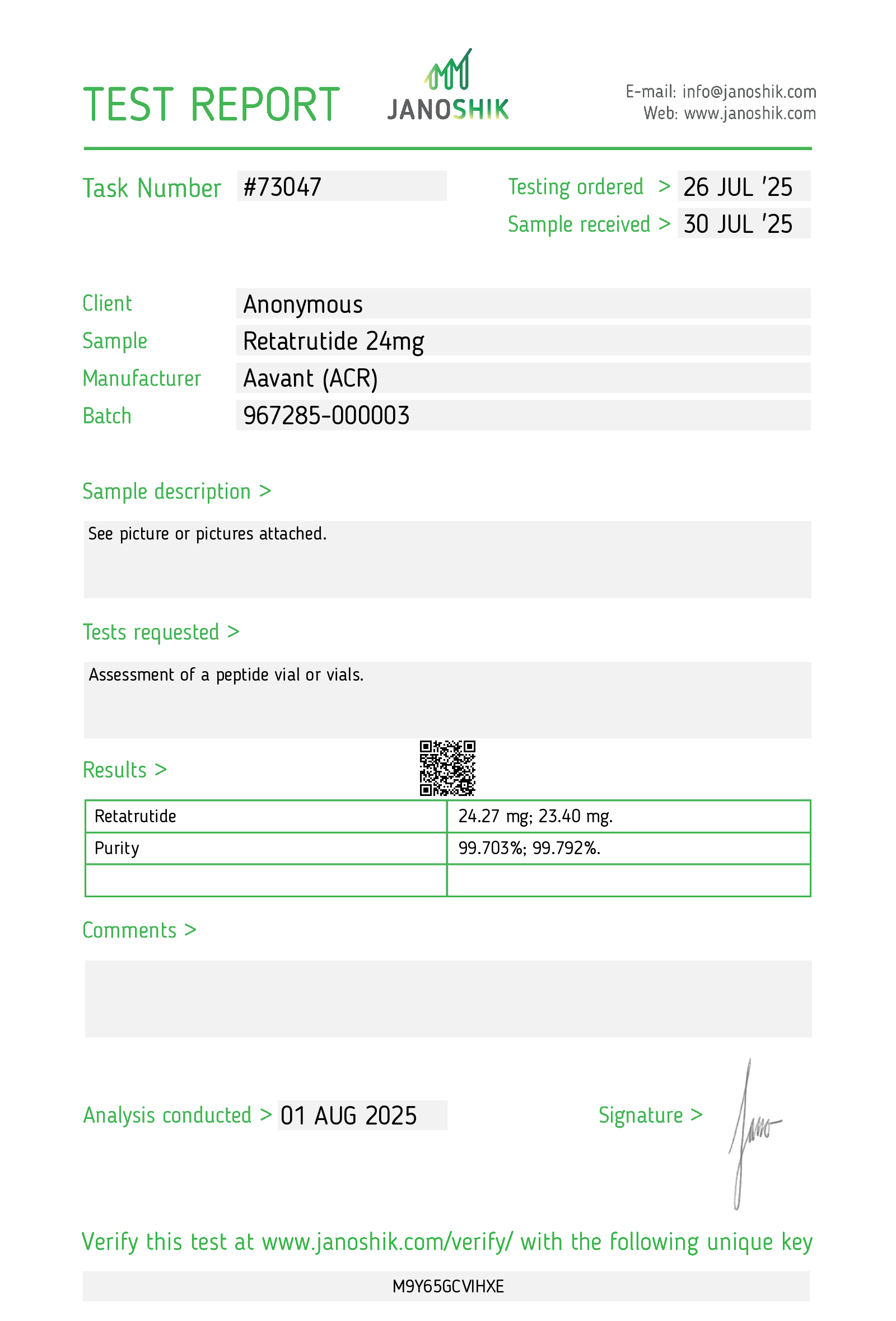 Certificate scan