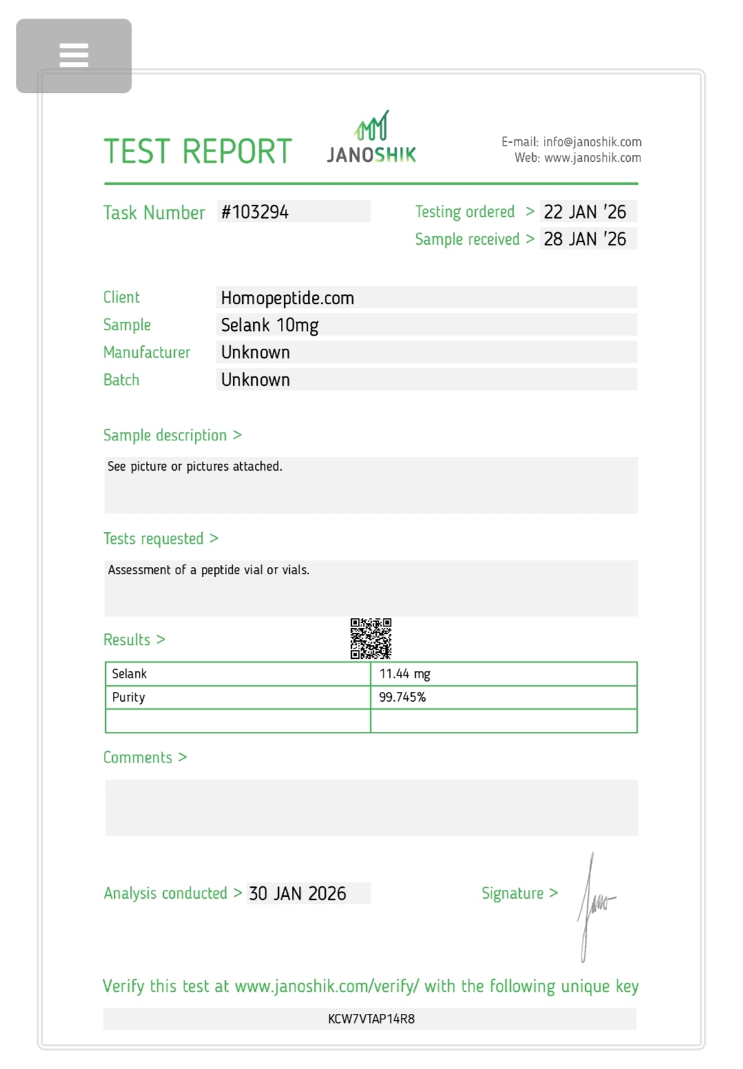 Certificate scan