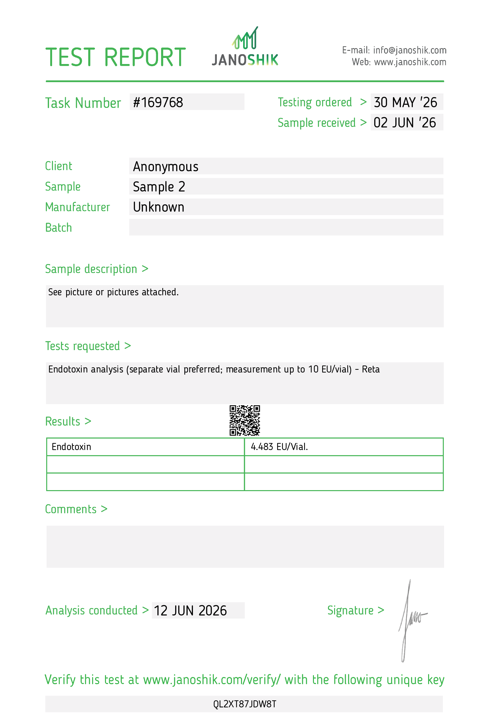 Other certificates COA · 2026-06-12