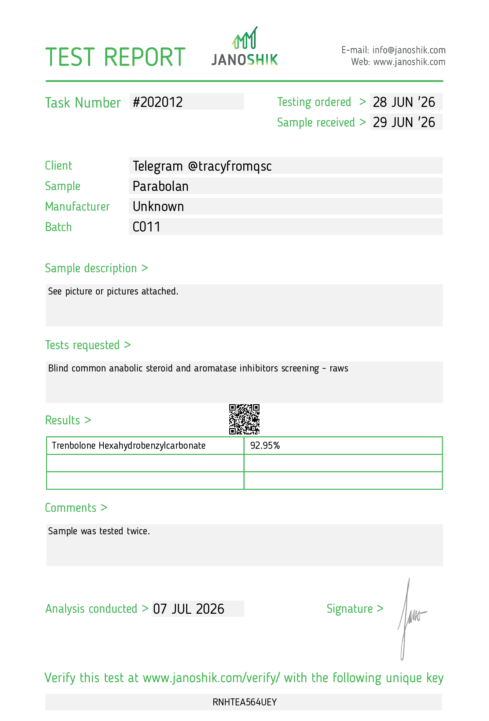 Certificate scan