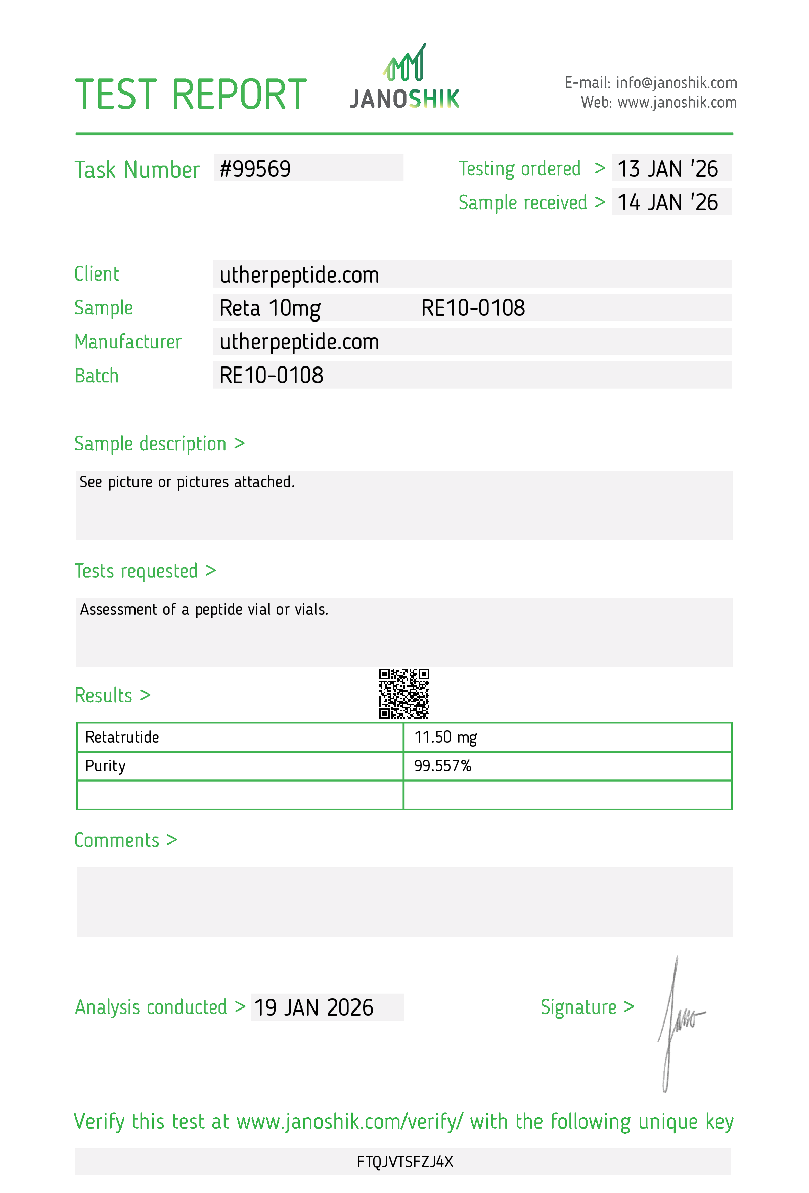Retatrutide COA · 2026-01-19