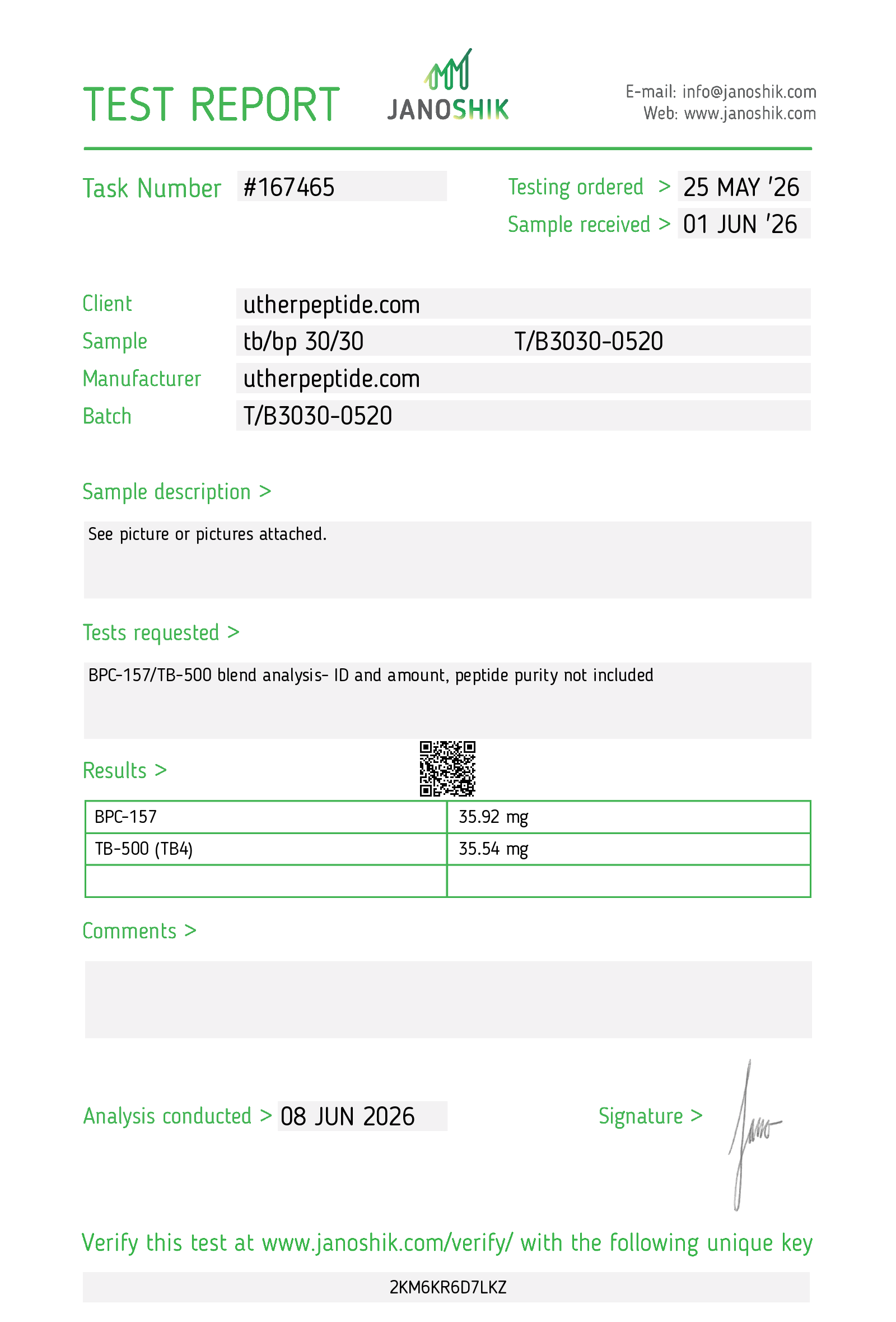 BPC-157 + TB-500 COA · 2026-06-08