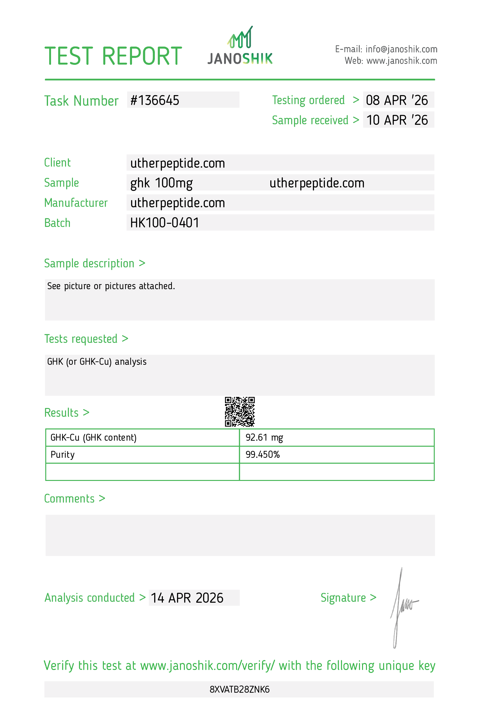 GHK-Cu COA · 2026-04-14