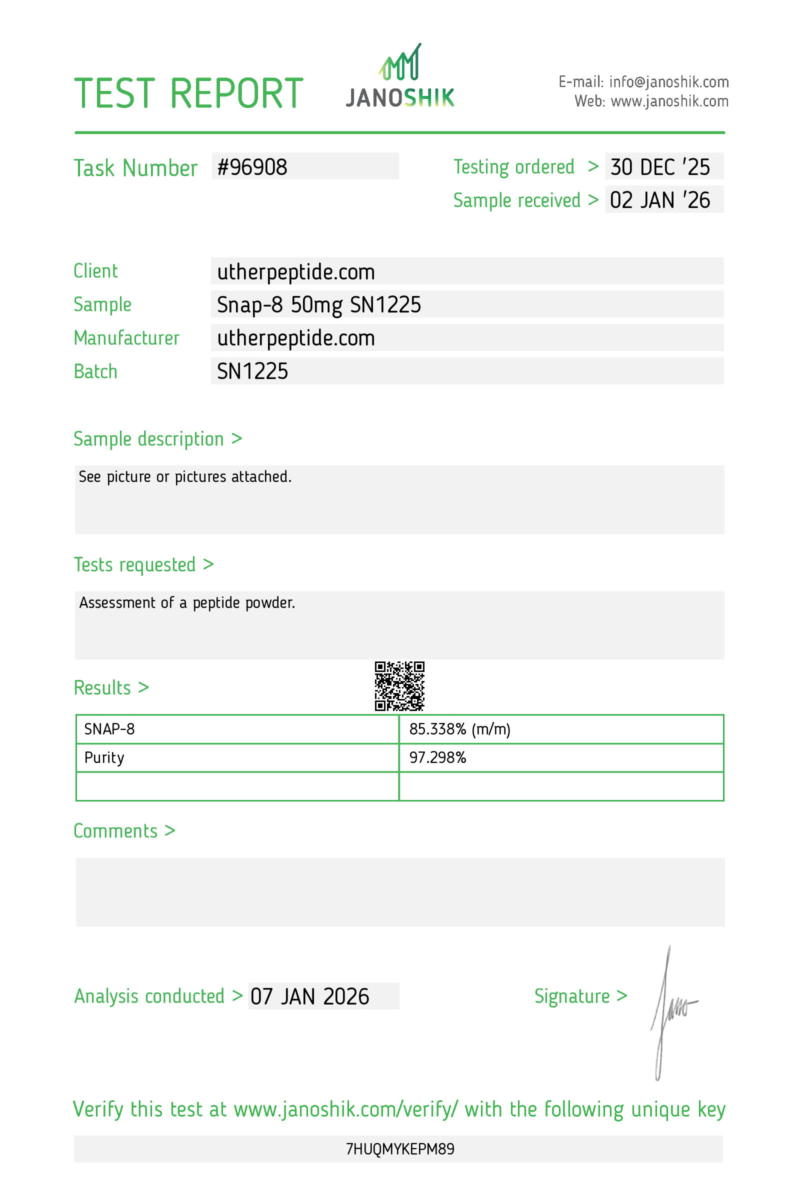 SNAP-8 COA · 2026-01-07