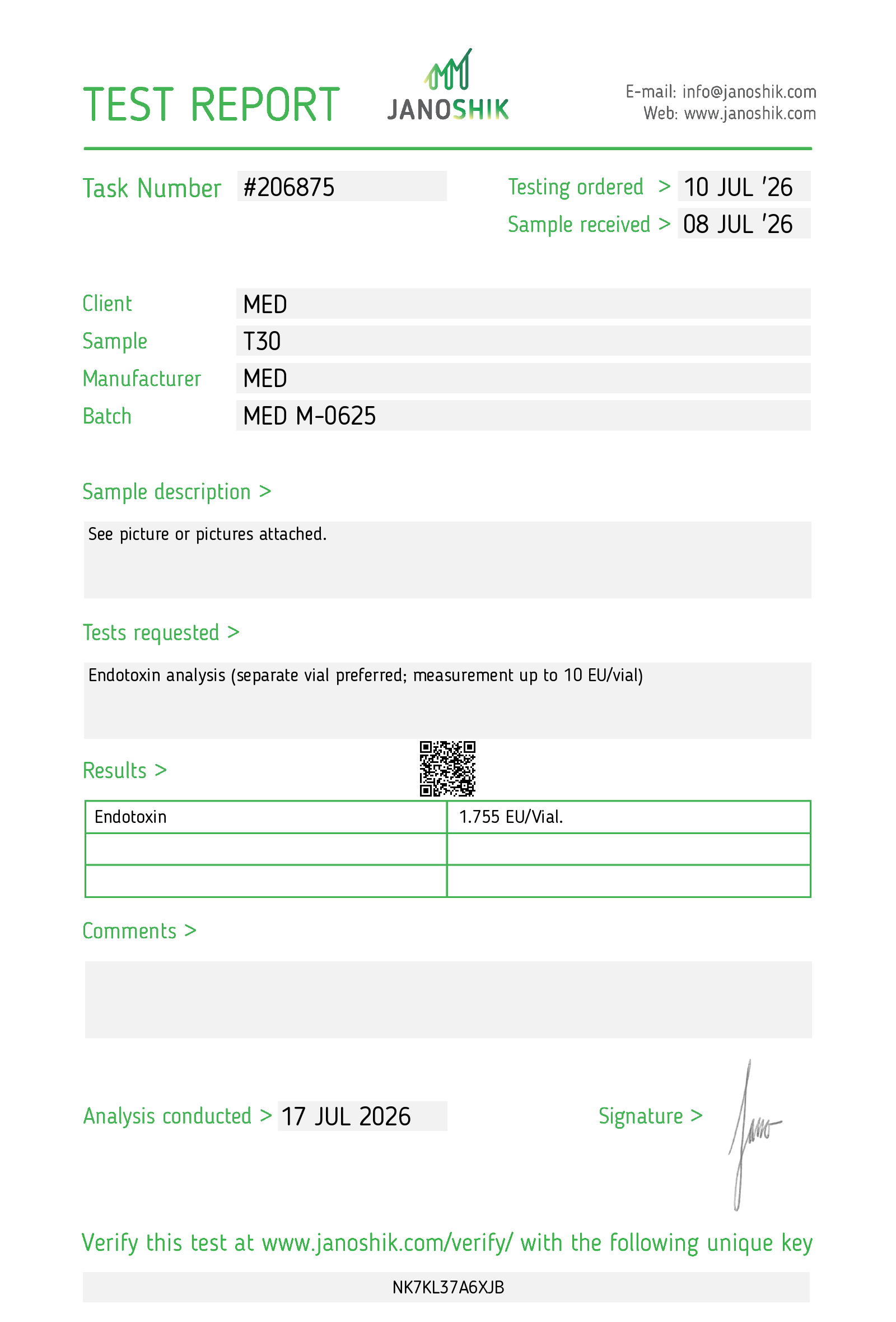 Tirzepatide COA · 2026-07-17