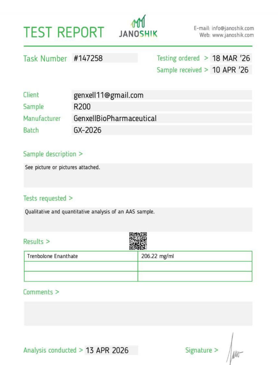 Other certificates COA · 2026-04-13