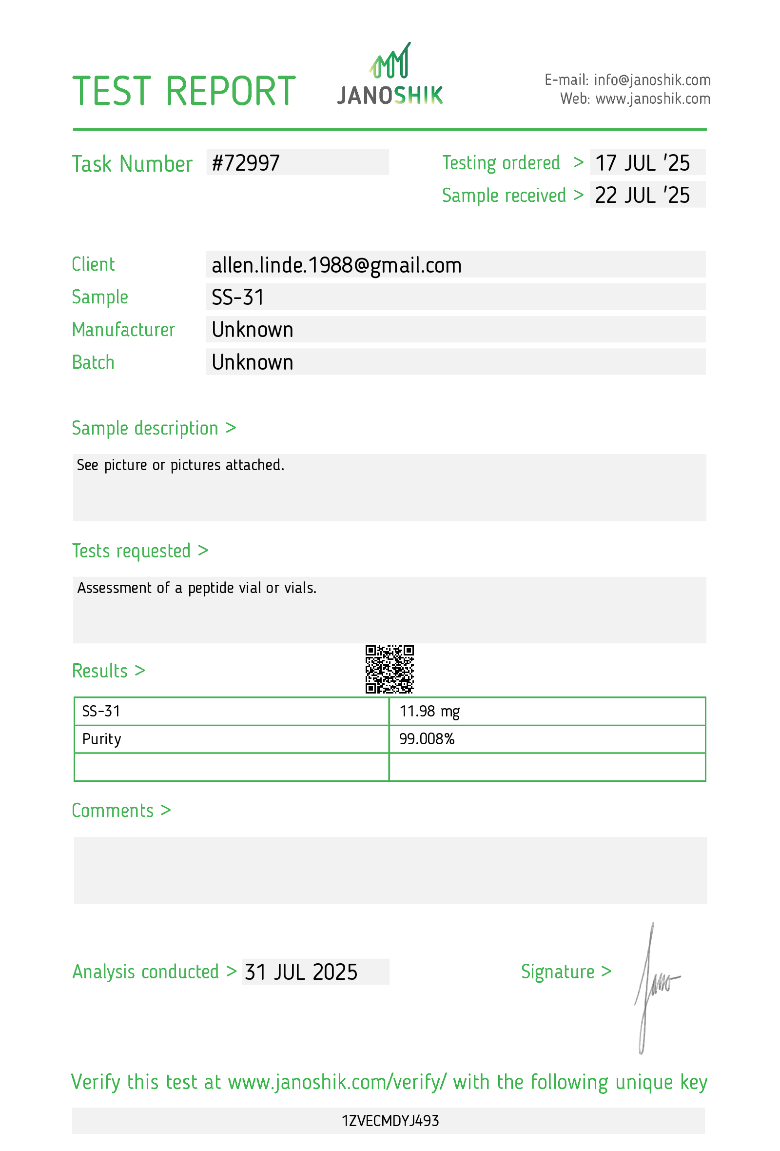 Certificate scan