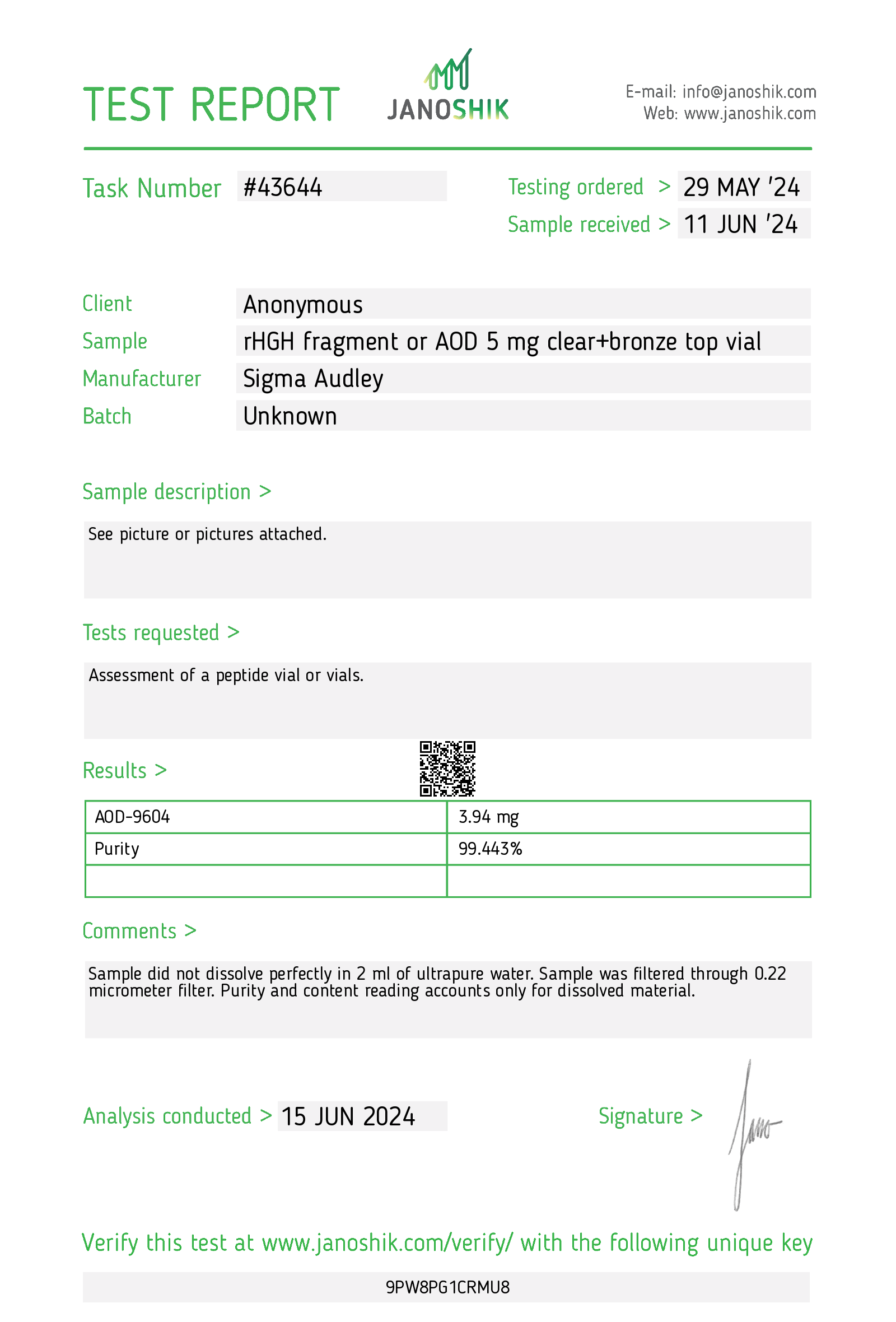 Certificate scan