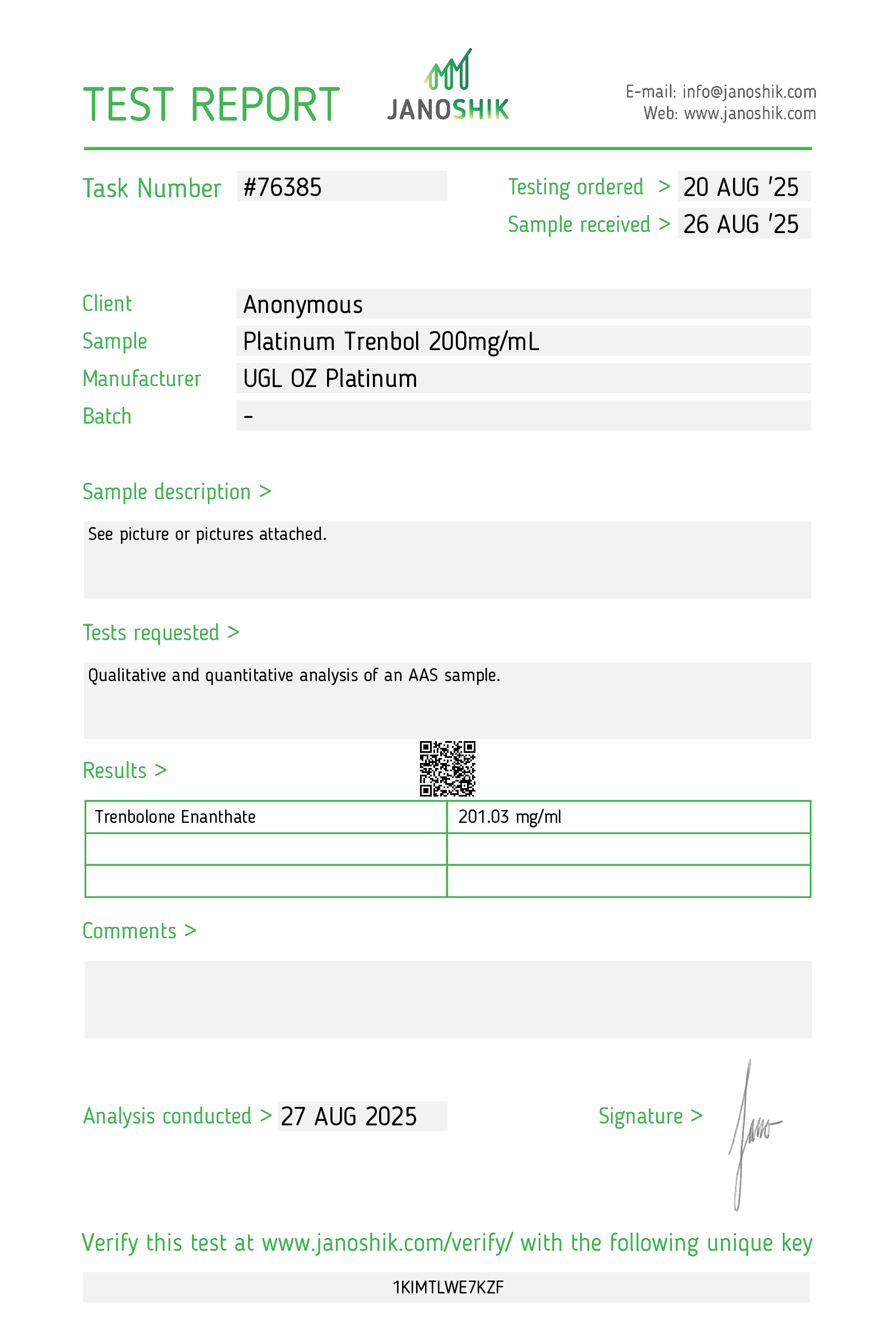 Certificate scan