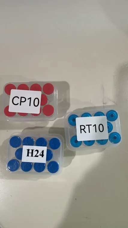 Boxes of vials labelled CP10, RT10 and H24, posted with a buyer review of QYC